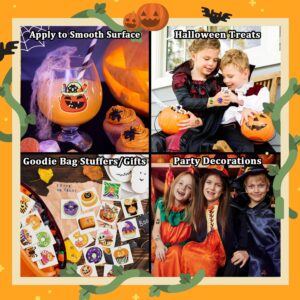 Partywind 204 Styles Glow Halloween Candy Temporary Tattoos for Kids, Luminous Sugar Tattoo Stickers for Party Decorations Supplies, Non-Candy Halloween Treats for Kids Trick or Treat Party