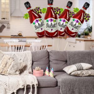 4PCS Wine Bottle Balloons Foil Aluminum Champagne Balloon Birthday Party Decorations Bridal Shower Bachelorette Party Engagement Wedding Party Supplies for Woman Man