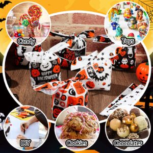 Watersay 300 Pcs Halloween Christmas Treat Bags, 6 Style Small Christmas Halloween Bags Candy Bags Cute Rabbit Ear Halloween Christmas Goodie Cookie Bags for Party Gift(Orange,Pumpkin)