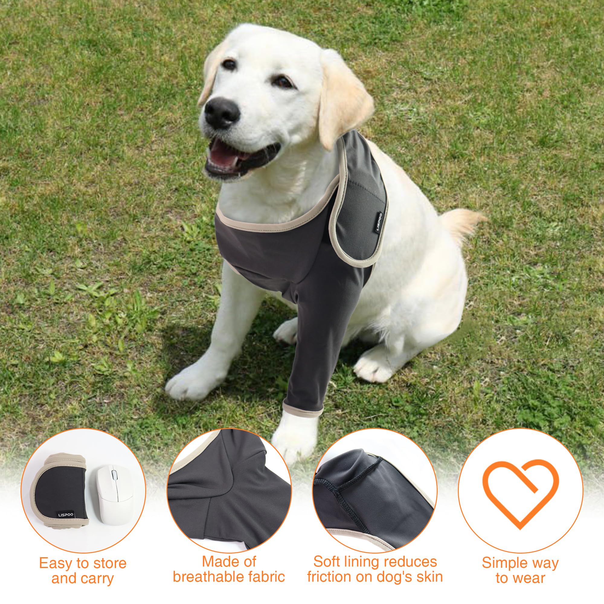 Hilltown Dog Elbow Pad Front Leg Protector to Prevent infect and Scratching - Injury Protection for Dog Elbow, Post-Surgery Recovery - Front Leg Brace for Dogs（Left Leg M）