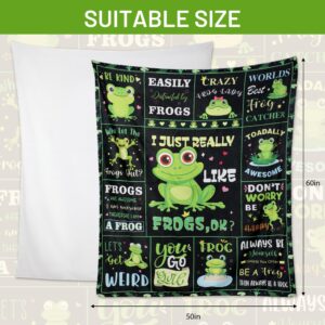 Poekuao Large Frog Blanket for Women, Frog Gifts for Frog Lovers, 50"x60" Frog Themed Gifts for Kids Adults, Frog Christmas Blankets Gift, Frog Gifts Blanket on Birthday