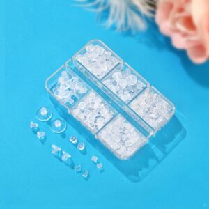 6 Styles Silicone Earring Backs for Studs, 600 Pieces Clear Soft Earring Backs Replacements Hypoallergenic Plastic Rubber Earring Backs Clutch Stoppers Kits for Fish Hook Hoops