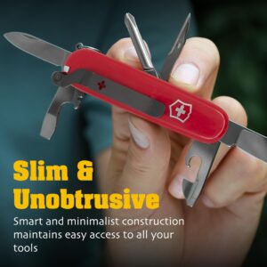 SwissKarry Clip Compatible with 91mm Victorinox Swiss Army Knife Models. 5 Custom Designs for a Personalised Pocket Knife. Be Ready for the Unexpected. Stainless Steel Tough. ‘Void Black’