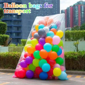 5 PCS Large Balloon Bags Transparent Storage Bags Plastic Balloon Bag 98"x59" (2pcs) 59"x47" (3pcs) for Birthday Baby Shower Wedding Party Supplies