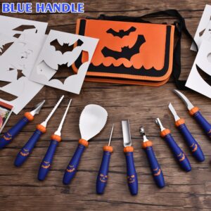 Unique Pumpkin Carving Kit Heavy Duty Stainless Steel Tools with Carrying Case (Total 21 Pieces) Pumpkin Carver Pumpkin Sculpting Set Halloween Party Decorating Gift for Adults (PURPLE)