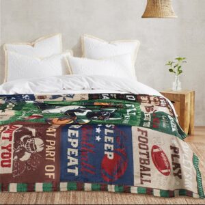 Poekuao Large Football Throw Blanket for Football Lovers, Football Gifts for Boys, Football Blankets, Gifts for Coach Football Fan on Birthday