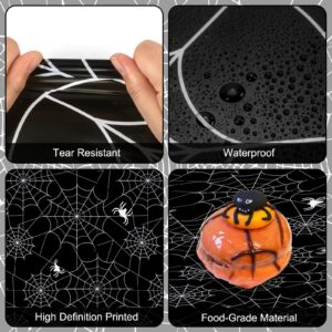 2 Pcs Halloween Tablecloth - Plastic Halloween Spider Webs Table Cloth, Black Disposable Rectangle Spiderweb Table Cover for Halloween Party Decorations Supplies Favors Table Decor, 108 x 54 Inch