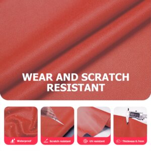 K-Musculo Vinyl Fabric, Marine Faux Leather Upholstery, for Upholstery Crafts, DIY Sewings, Sofa, Handbag, Earrings, Hair Bows Decorations (Orange Red 54 * 12inch) 1FT