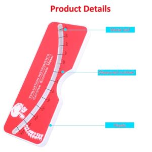 PASNMKvn Scoliosis Testing Meter Metal Spine Scoliometer Measuring Tool For Hospital 0‑30° Testing Protractors, Red