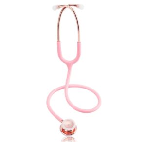 professors pink stethoscope for students nurse doctor, beautiful gold-plated stetho for clinical use, professional high-sensitivity fiber membrane, double sided stethoscope by professor