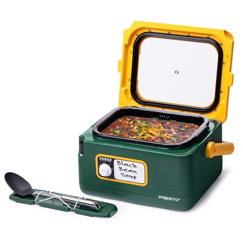 Presto 06019 8-Quart Nomad Traveling Slow Cooker, Locking Lid, Dry Erase Board, Green/Gold