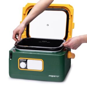 Presto 06019 8-Quart Nomad Traveling Slow Cooker, Locking Lid, Dry Erase Board, Green/Gold