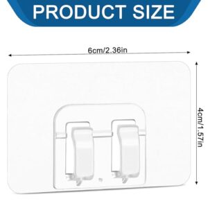 Qianyu 20 Pack Adhesive Hooks for Hanging Heavy Duty Removable Waterproof Transparent Reusable Seamless Self Adhesive Utility Wall Hooks Perfect for Bathroom Kitchen and Home Improvement