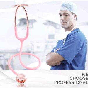 professoRs Pink Stethoscope for Students Nurse Doctor, Beautiful Gold-Plated Stetho for Clinical Use, Professional high-sensitivity fiber membrane, Double Sided Stethoscope by professoR