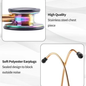 professoRs Pink Stethoscope for Students Nurse Doctor, Beautiful Gold-Plated Stetho for Clinical Use, Professional high-sensitivity fiber membrane, Double Sided Stethoscope by professoR