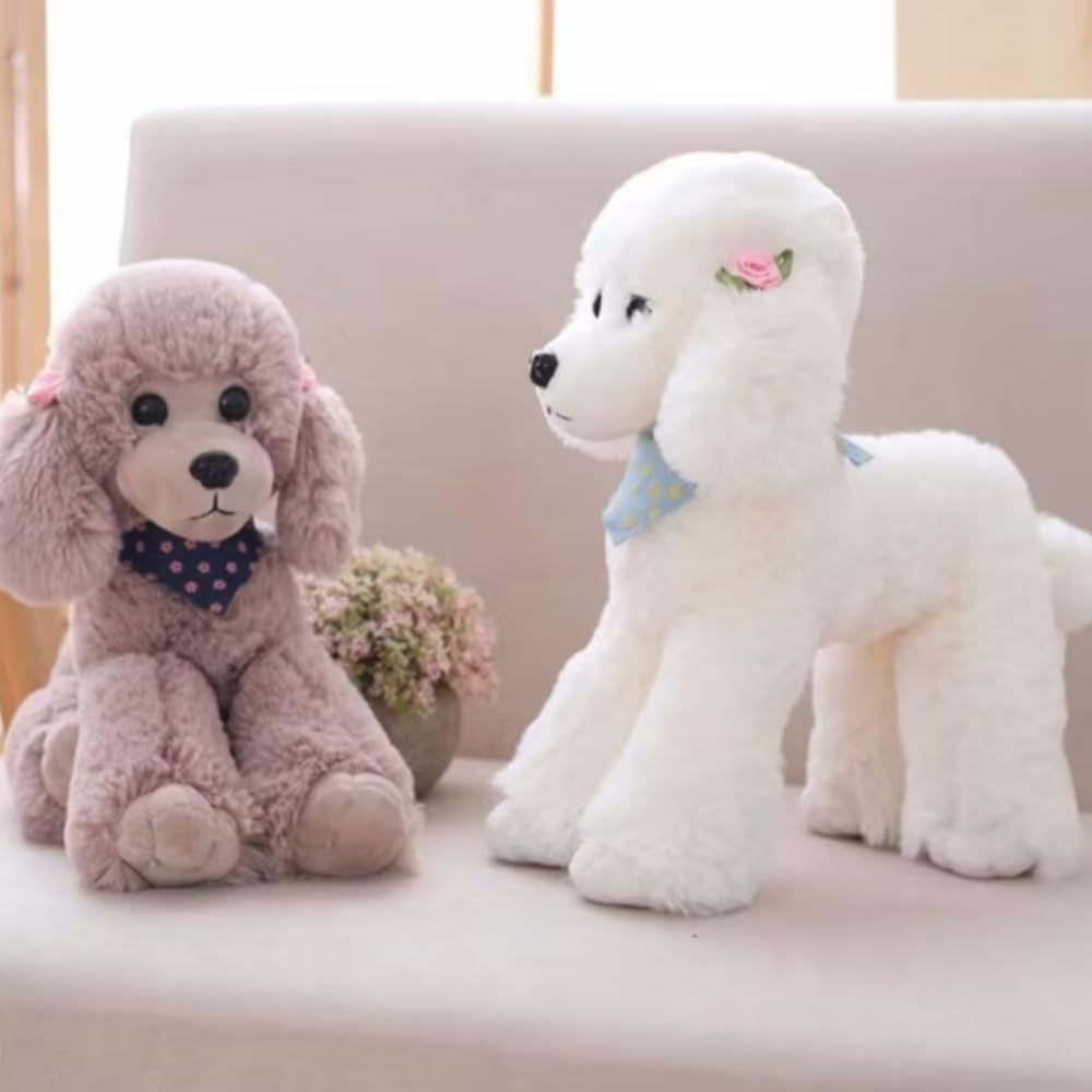 OPHRBU Poodle Plush Toys, Soft and Cute Poodle Plush Toys, Pillows, Cushions, The Best Gift for Your Family and Friends. 1 pc. (Light Grey 12 inches)