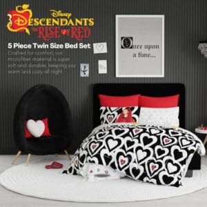 Franco Collectibles Disney Descendants 4 Bedding 5 Piece Super Soft Comforter and Sheet Set with Sham, Twin, (Officially Licensed Product)