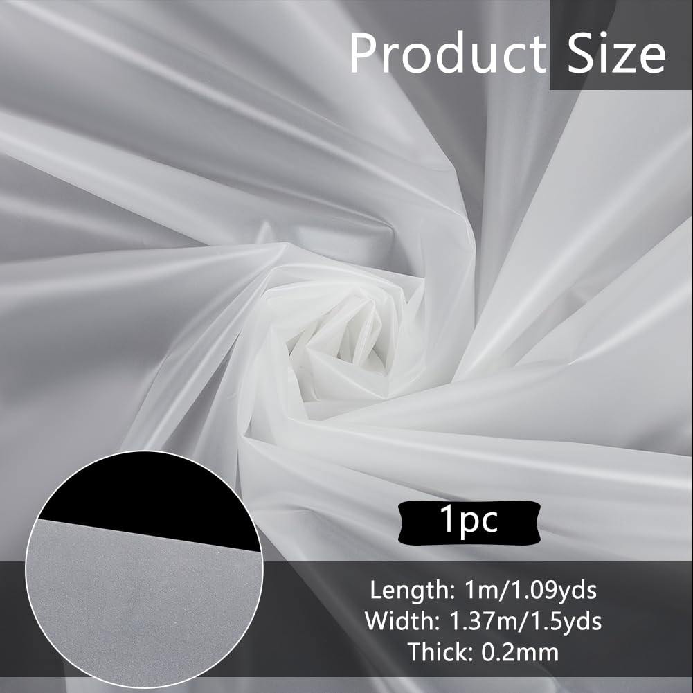 NBEADS 39"×53.9" Translucent Fabric, 8mil Thick WhiteSmoke TPU Fabric Waterproof Clothing Frosted Waterproof Material for Raincoat DIY Perspective Clothing Sewing Craft Decoration