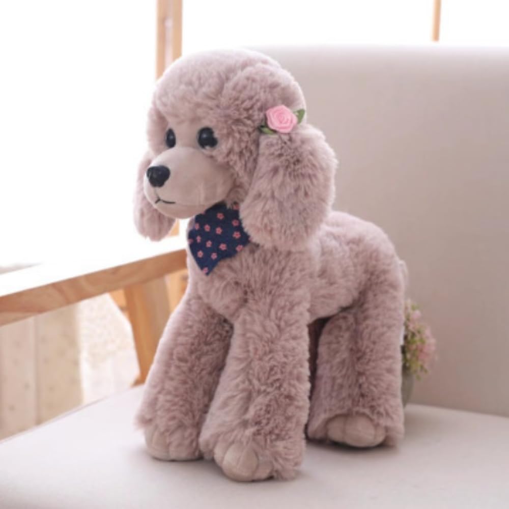 OPHRBU Poodle Plush Toys, Soft and Cute Poodle Plush Toys, Pillows, Cushions, The Best Gift for Your Family and Friends. 1 pc. (Light Grey 12 inches)