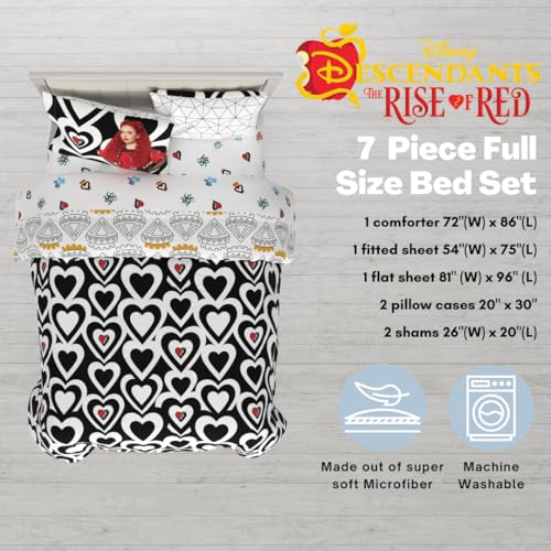 Franco Collectibles Disney Descendants 4 Bedding 7 Piece Super Soft Comforter and Sheet Set with Sham, Full, (Officially Licensed Product)