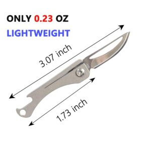 Titanium Alloy EDC Pocket Knife Folding Pocket Knife - Razor Sharp,Ultralightt, Multi-Tool with Bottle Opener for Camping Hiking Everyday Carry