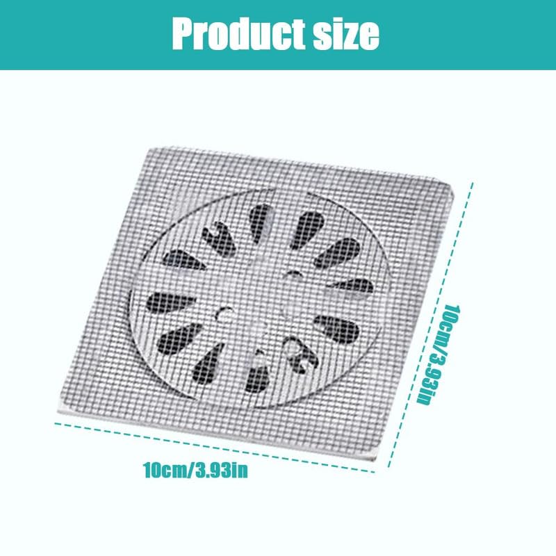 2024 Upgraded Disposable Hair Drain Stickers, Multifunctional Disposable Shower Drain Hair Catcher Mesh Stickers, Drain Cover Hair Catcher for Bathroom Laundry Bathtub Kitchen (4inch, 50pcs)