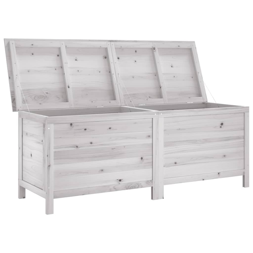 KCCLVER Patio Storage Box White 59.1"x19.7"x22.2" Solid Wood Fir,Durable Wooden Patio Storage Box with Ample Space for Outdoor Cushions and Toys Storage Boxes for Patio, Lawn & Garden