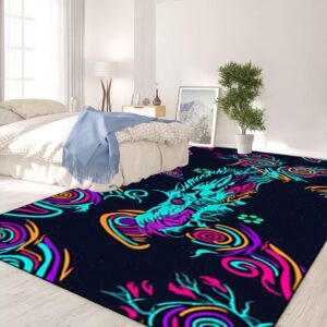 Shooting Game Skin Pattern Non-Slip Bedroom Area Rug,4x6ft Area Rugs,Medium Sized Indoor Rugs for Small Living Room, Kitchen, Bathroom, Modern Home Decor Ultrathin Carpet,Blue Pattern Black.