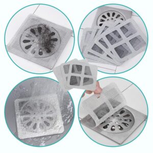 2024 Upgraded Disposable Hair Drain Stickers, Multifunctional Disposable Shower Drain Hair Catcher Mesh Stickers, Drain Cover Hair Catcher for Bathroom Laundry Bathtub Kitchen (4inch, 50pcs)