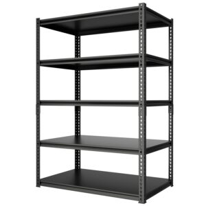 zikebtuy 72" h heavy duty garage shelving load 2000 lbs garage storage shelves, 5-tier adjustable metal shelves for storage rack garage shelf industrial shelving for basement warehouse