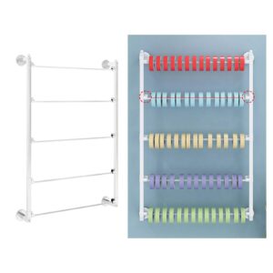 Luzhengyang Wire Spool Rack Organizer Holder for Domestic Embroidery Quilting Accessories | Iron Spool Stand for Easy Storage | Wall Mounted Ribbon Thread Key Holder | - White