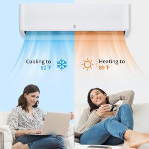 9000 BTU Mini Split Air Conditioner, 23 SEER2 Mini Split AC/Heating System, Inverter Ductless Air Conditioner w/Alexa,Pre-Charged & 16.4ft Installation Kits, 115V AC Unit Cools Room up to 450 Sq. Ft