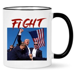 trump shot at mug, trump fight mug, trump 2024 mug, trump survived shot mug, trump for president mug 11 ounce