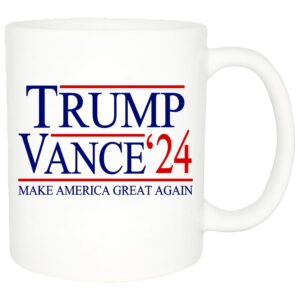 Rogue River Tactical Donald Trump Vance Novelty Coffee Mug Cup, 11 Oz, White Trump/Vance 2024 24