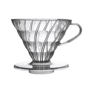 marirao v60 plastic coffee dripper,pour over coffee makers, (clear, large, 2-4cups)