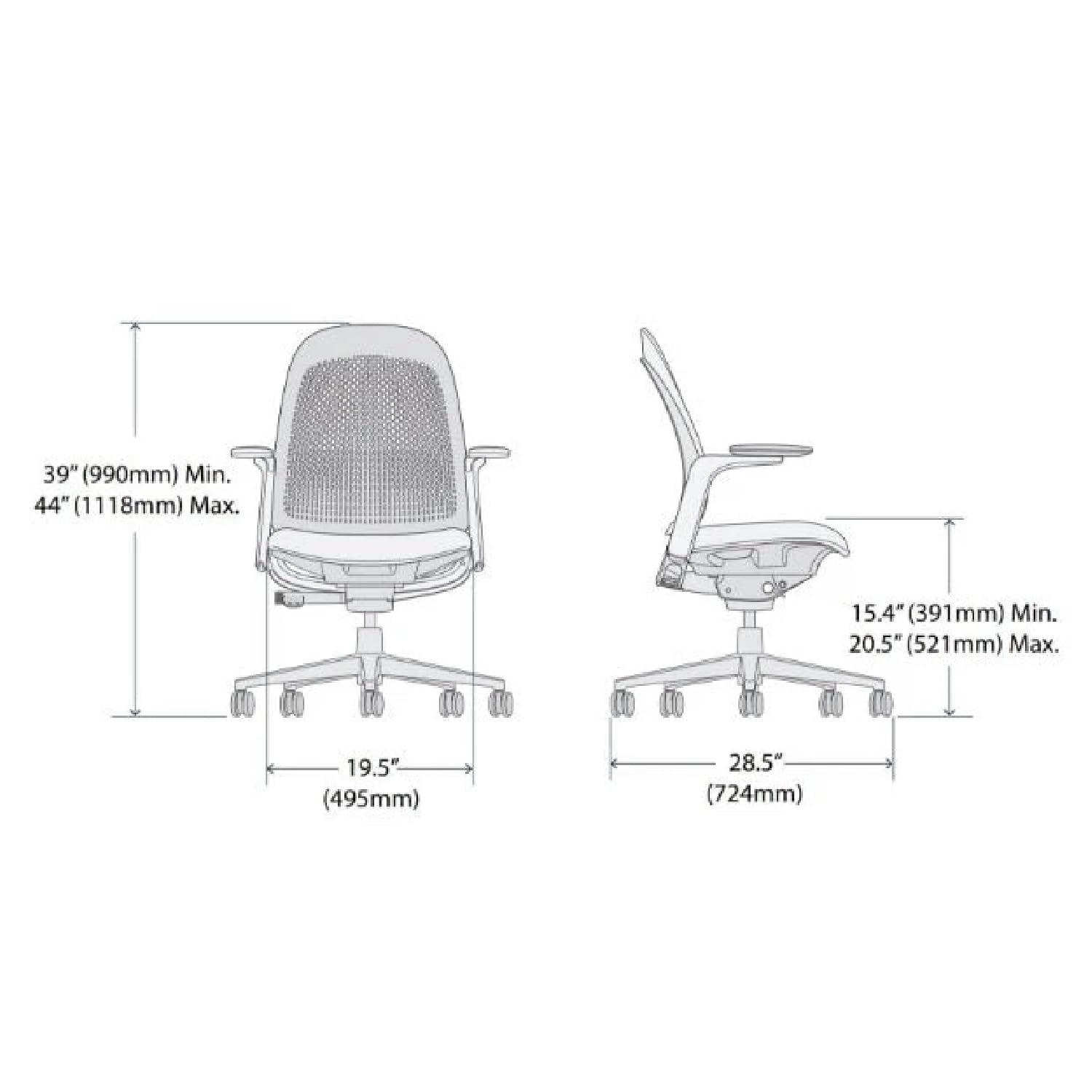 Haworth Breck Office Chair - Ergonomic Desk Seat with Height-Adjustable Lumbar Support, White Trim, Duo-Tone Hard Casters, and 4D-Arms (Stone)