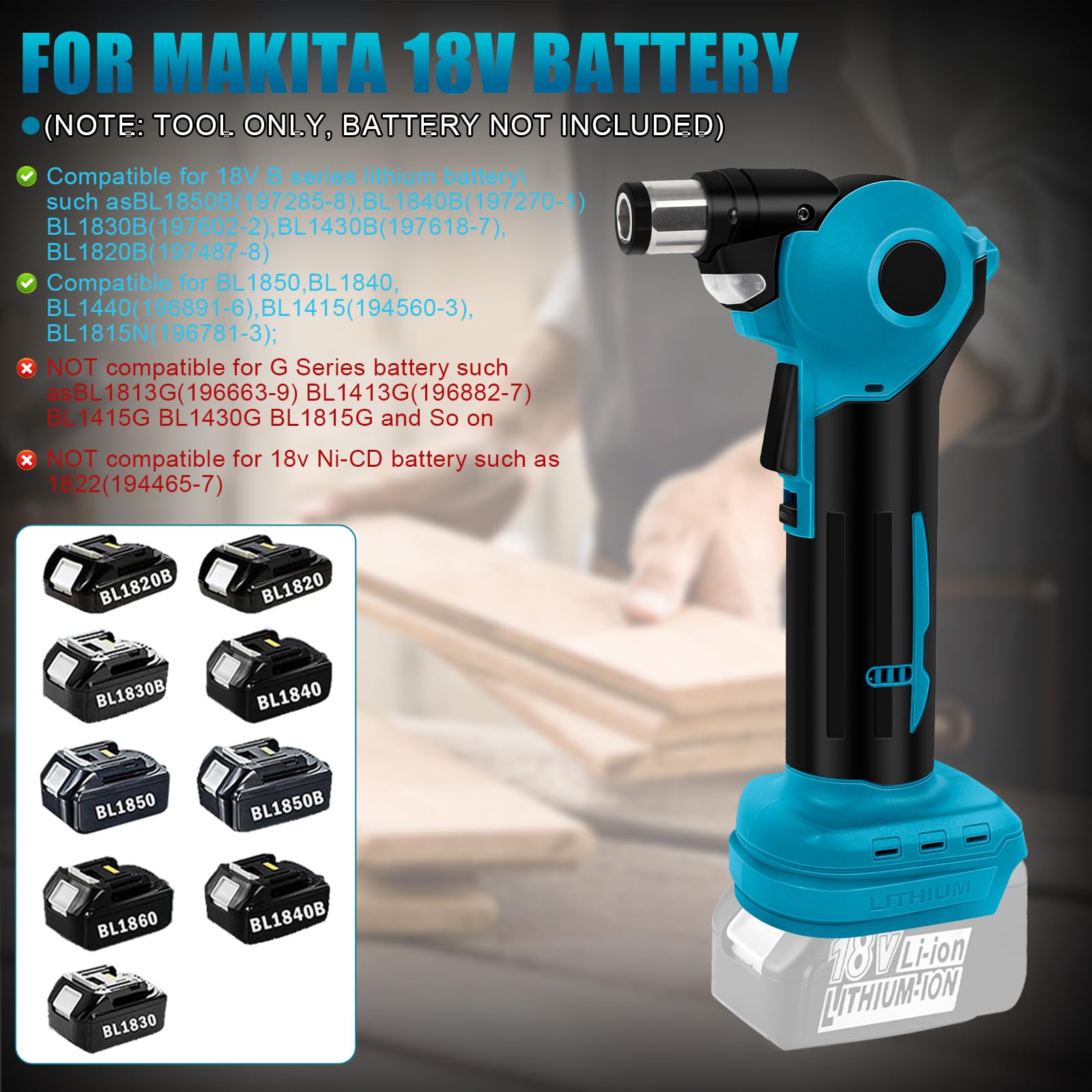 Daspom Palm Nailer Cordless with Magnetic Tip, Auto Hammer Compatible with Ma-kita 18V Battery, Brushless 14000 RPM, 0-90° Adjustable, Power Framing Nailer for Joist Hangers, Tight Spaces