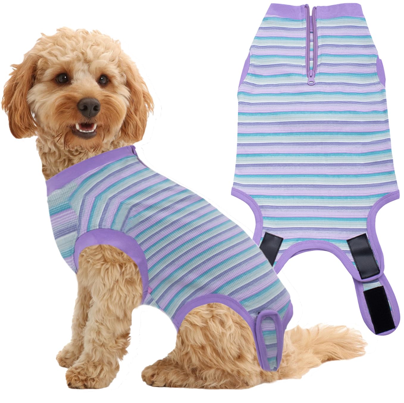 Wabdhally Dog Surgery Recovery Suit,Surgical Recovery Female Spay Suit for Small Dogs Cats,Surgery Recovery Multi Purple Onesie S