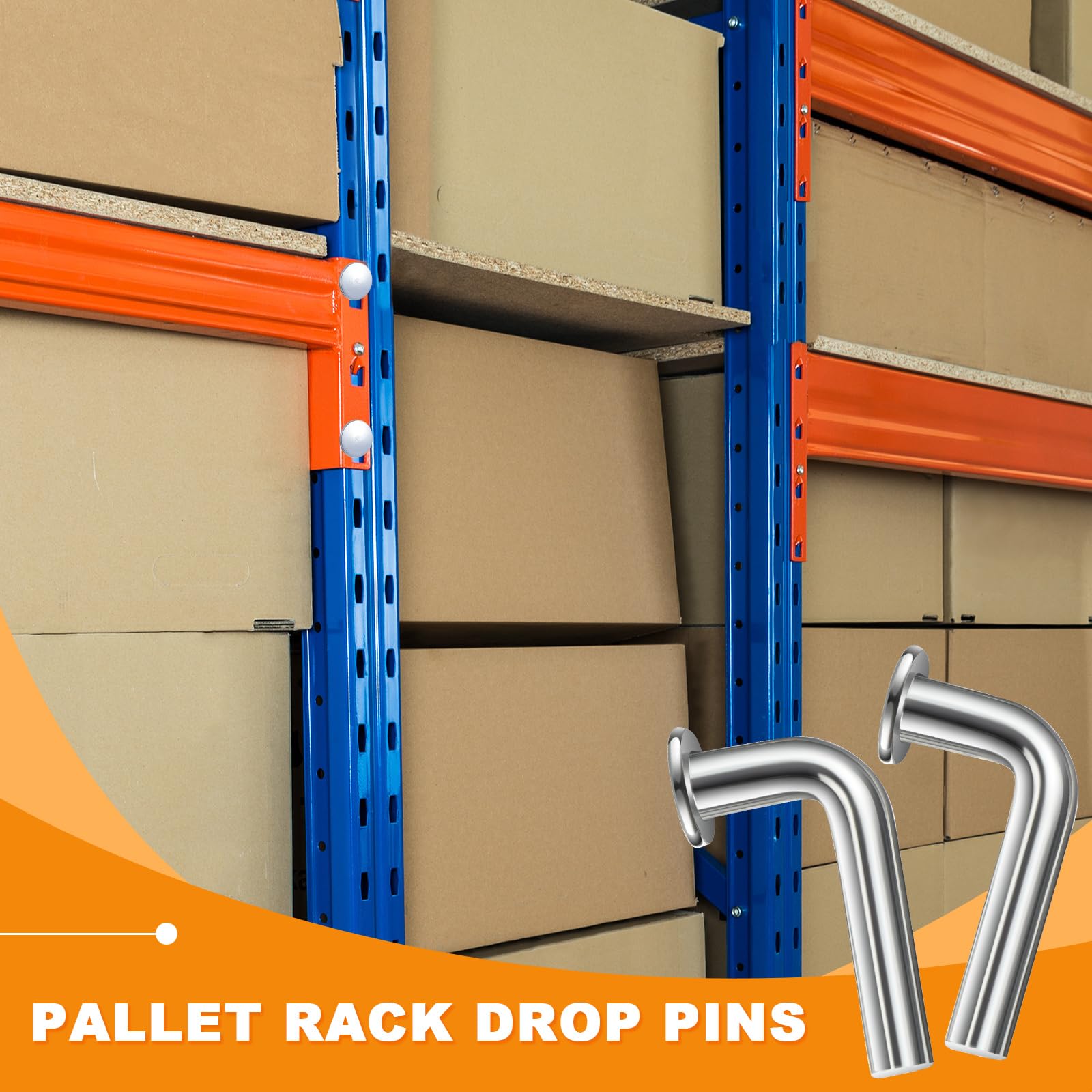 Hicarer 50 Pcs Pallet Rack Drop Pin M7x33mm Heavy Duty Pallet Rack Safety J Bolt Carbon Steel Universal Racking Pin for Warehouse Home Pallet Racks and Shelving Units