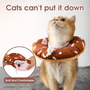 Cat Cone Collar Soft, Plush Pillow Cute Donut Cat Cones Lightweight Adjustable Neck Cone for Cats Kittens After Surgery, M