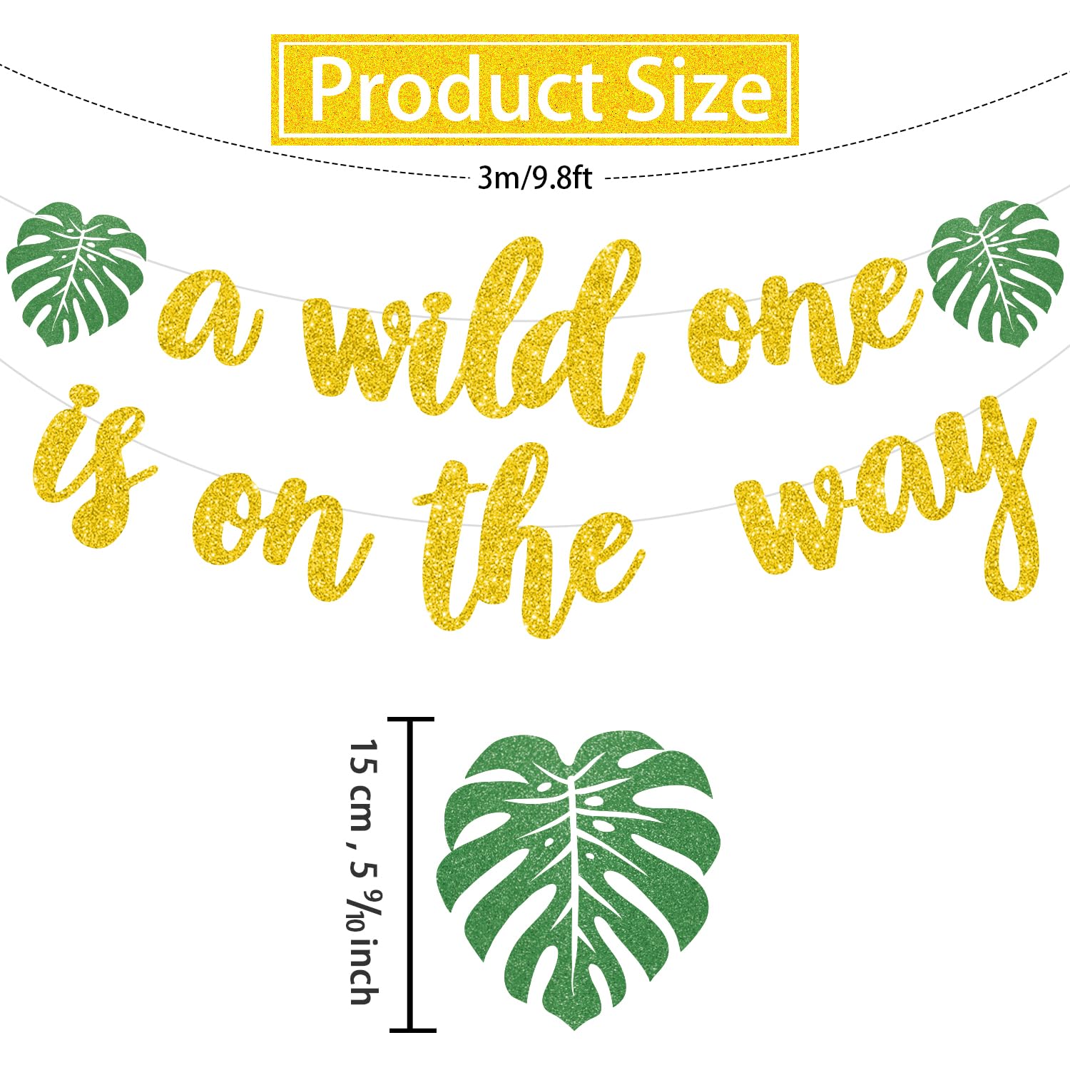 Jungle Baby Shower Decorations, A Wild One Is On The Way Banner, Safari Baby Shower Decorations, Safari Baby Shower Decorations for Boy And Girl, Jungle Theme Baby Shower Decor