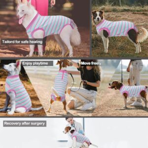 Wabdhally Dog Surgery Recovery Suit,Surgical Recovery Female Spay Suit for Large Dogs Cats,Surgery Recovery Multi Pink Onesie L