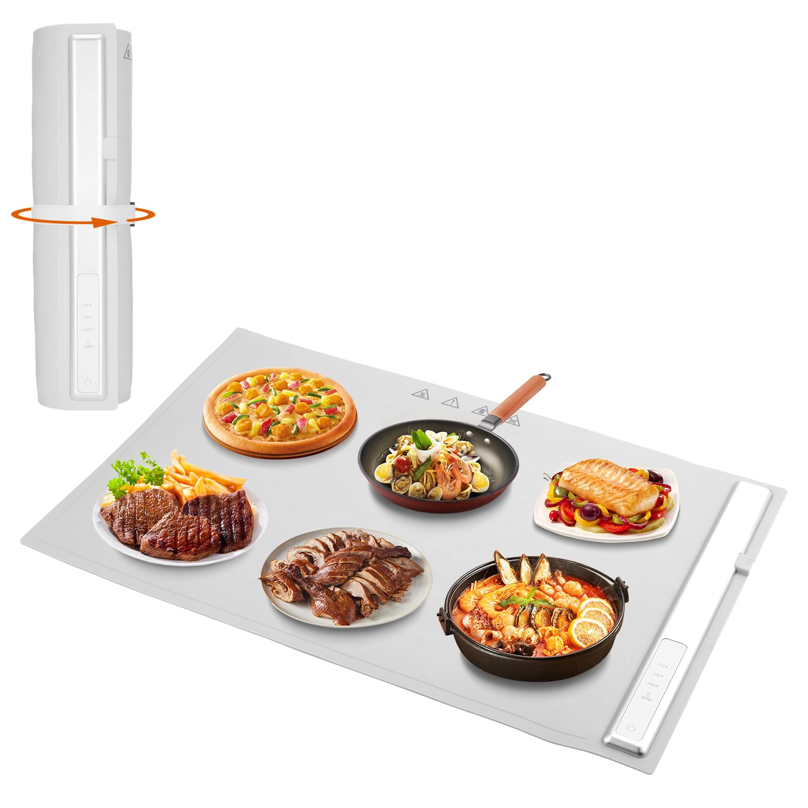 Portable Food Warmers,Electric Warming Tray Hot Tray Heating Mat Food Warmer Heating Pad Keep Foods Warming for Gatherings,Parties, Auto Shut-Off