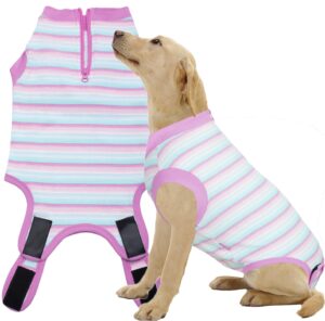 wabdhally dog surgery recovery suit,surgical recovery female spay suit for large dogs cats,surgery recovery multi pink onesie xxl