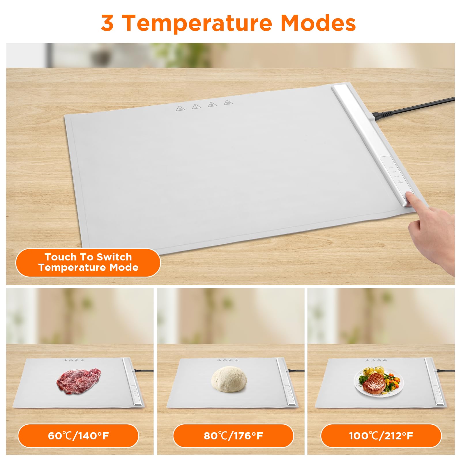 Portable Food Warmers,Electric Warming Tray Hot Tray Heating Mat Food Warmer Heating Pad Keep Foods Warming for Gatherings,Parties, Auto Shut-Off