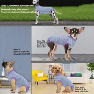 Wabdhally Dog Surgery Recovery Suit,Surgical Recovery Female Spay Suit for Large Dogs Cats,Surgery Recovery Multi Purple Onesie XL