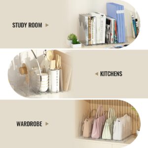 Adjustable Shelf Dividers for Closet Organization,10 Panels Shelf Dividers for Wood Shelves Clear Purse Handbag Clothes Panels Organizers and Storage for Bedroom, Kitchen, Office, Cabinets, Bathroom