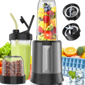 Smoothie Blender, 1300 W Upgraded Compact Personal Blender for Shakes and Smoothies, Juice, Frozen Drinks, Sauces & More, Smoothies Maker with 2 * 32 Oz To-Go Cups, 2*Spout-Lids