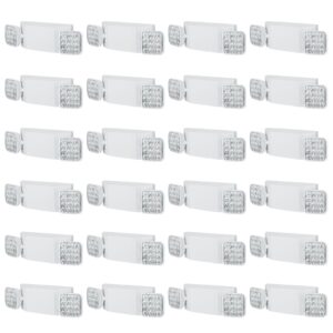 vevor 24 pack commercial emergency light, 3w, white led emergency exit lighting fixtures with 180 minutes backup battery adjustable 2 led square head, ceiling or wall mount for business power outages