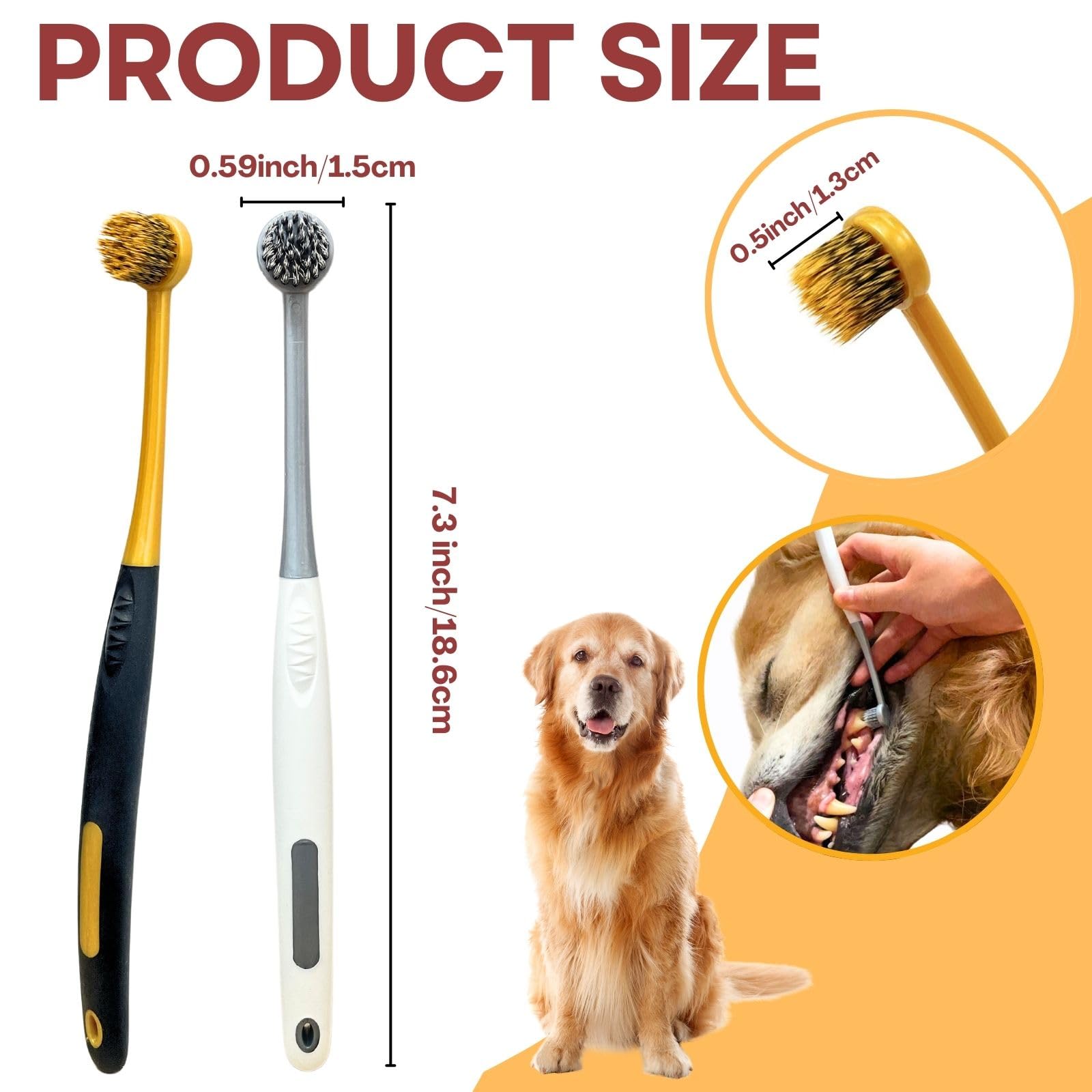 Pilopgaso Dog Toothbrush 4Pack Round Head Dog Tooth Brush Kit, Toothbrush for Dogs Soft Pet Toothbrush for Sensitive Teeth Small Dog Toothbrush mit Anti-Slip Rubber Handle for Pet Plaque Dental Care